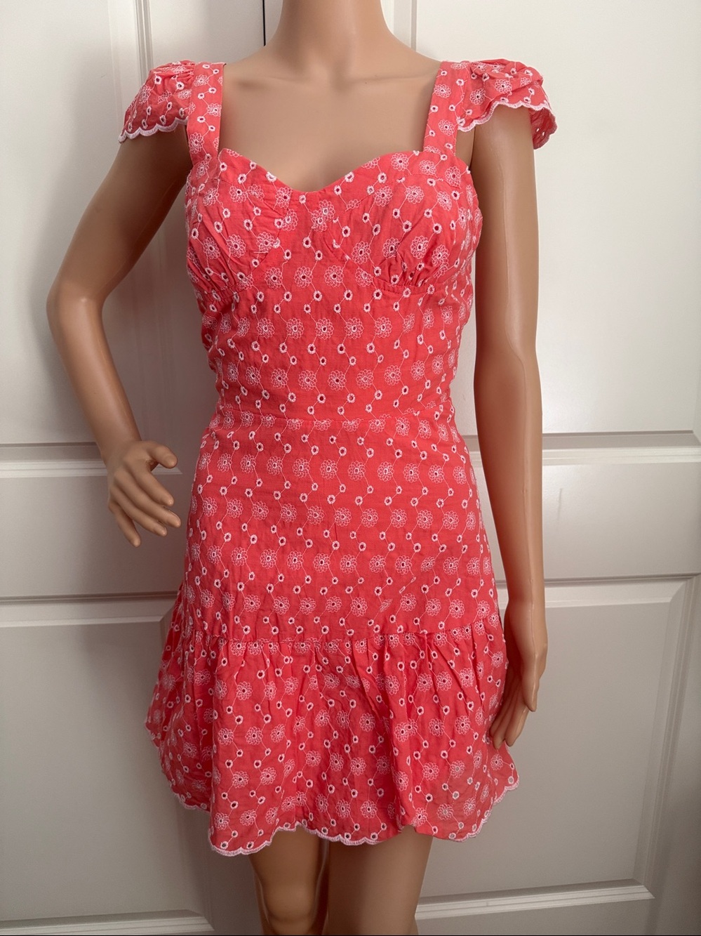New Betsey Johnson DITSY EYELET BUSTIER MINI DRESS PINK - Picture 10 of 12